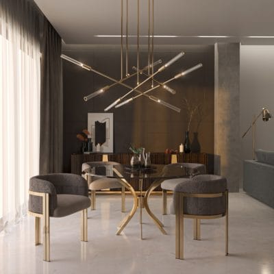 Castro Lighting labics suspension haring table marie chair ambiance