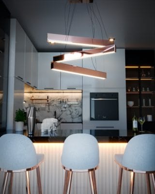 Castro Lighting Penelope Bar Chair Metis Suspension Rectangular Luxurious Kitchen ambience other side view