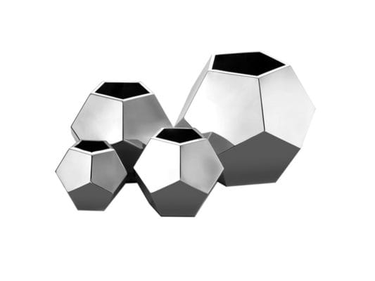 Geometric Vase Square Silver 1