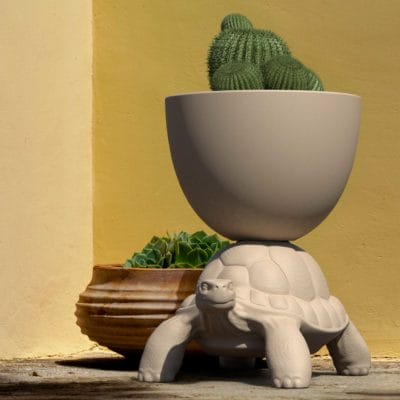 qeeboo turtle carry planter and champagne cooler