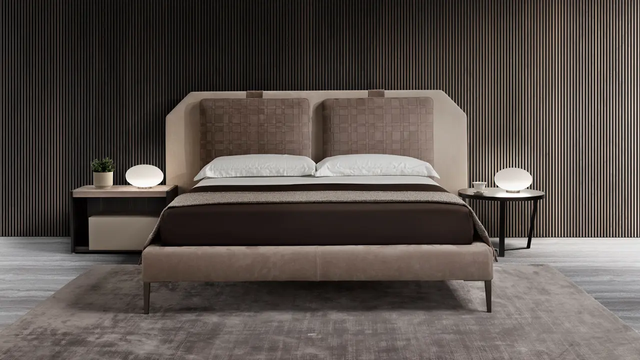 Karl Bed, Conte Italian Design Furniture, fabric or leather, Vancouver, BC at ArkInteriors.ca
