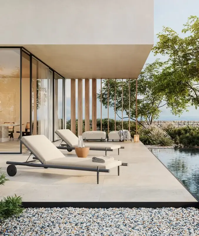 Unopiù: Pioneering Italian Outdoor Elegance 4 pouf lettino davos